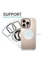 SuperSnap Clear Case for iPhone 14 Series, 360° Rotating Gold Ring Stand, Shockproof MagSafe - 4
