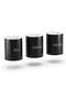 3-Piece Metal Storage Box with Metal Lid Tea Coffee Sugar Jar Storage Container Black/White