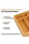 Bamboo Kitchen Drawer Organizer – 4 Grid Spoon & Cutlery Tray for Utensils - 2