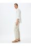 Jogger Pants Linen Blend with Drawstring Waist and Pocket Detail - 2