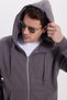 Unisex Relax Fit Comfortable Cut Cotton Fleece Inside Double Pockets Full Zipper Gray K Hooded Sweatshirt - 6