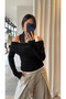 Athlete Black Color Boat Neck Blouse - 0780 - 4
