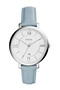Jacqueline White Dial Light Blue Leather Strap Watch for Women - ES3821