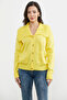 Wide Collar Pocket Knitwear Cardigan - Yellow