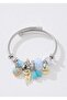 Cat-Shaped Beaded and Embellished Embellished Ring Charm Bracelet - Adjustable Steel Design - 5