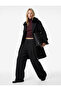Long Sleeve Buttoned Pocketed Detachable Faux Fur Cashmere Coat - 2