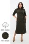 Women's Large Size Waist Tie Detailed Dress 5274-25