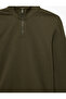 Long Sleeve Ribbed Basic Half Zip Sweatshirt - 5