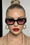 Pintazo Unisex Vintage Black Claret Red Glass Sunglasses