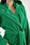 Bathrobe Men Women Unisex with Hat Green 100% Cotton - 3