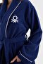 Bathrobe Men Women Unisex Navy Blue 100% Cotton - 2
