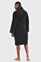 Bathrobe Men Women Unisex Black 100% Cotton - 4