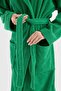 Bathrobe Men Women Unisex with Hat Green 100% Cotton - 4