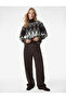 Long Sleeve Crew Neck Diamond Patterned Sweater - 2