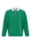 Beneton Basic Polo Collar and Zippered Sweatshirt - 5