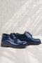 Navy Blue Patent Leather Rubber Laced Oxford Baby Shoes