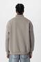 Basic oversize fisherman collar sweatshirt khaki - 3