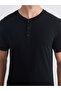 Black Crew Neck Short Sleeve Men's Sleepwear Top - 3