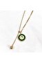 Roman Numeral Detailed Pearlescent Elevator Steel Necklace - Y Necklace - 4