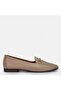 Large Size Women's Genuine Leather Loafer 41-42-43-44-Nude Leather - 5