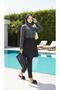 Hürrem Women's Fully Covered Patterned Hijab Hijab Swimsuit Set of 4 with Bonnet and Bag Pieces - 3