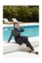 Hürrem Women's Fully Covered Patterned Hijab Hijab Swimsuit Set of 4 with Bonnet and Bag Pieces - 4