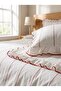 Tek Single Duvet Cover Set 100% Cotton Ornamental Overlock Ruffled - 3