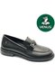 Turdus Genuine Leather Orthopedic Women's Casual Ballerina Shoes Black