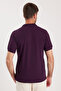 Men's Slim Fit Slim Fit Cotton Soft Texture Cool Holding Fabric Plain Pique Plum Polo Collar T-Shirt - 7