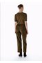 Pile Detailed Wool Trousers Olive Stone - 5