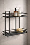 Lifetime Stainless Wall Adhesive 2 Tiers Bathroom Flat Shampoo Holder Organizer Black
