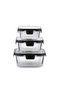 Freska 3-Piece Glass Storage Set with Steel Cover A5628