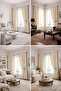 Linen Bohemian Beige Background Curtain Black Tufted Vintage Bohemian Design - 2