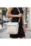 Genuine Leather Women's Shoulder Bag with Zippered Sides and Gusset - 2
