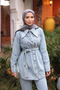 Blue Waist Belted Denim Jacket Pants Set - 3