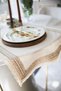 Beige Keten Runner Dantelli (120x50) - 4