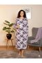 Plus Size Lycra Patterned Nightgown