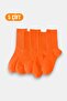 5 Pairs Men's Women's Socks Plain Orange Socket Socks Unisex Tennis Sports Socks