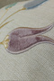 Embroidered Tulip Applique 2-Piece Throw Pillow Cover Cream Color - 3