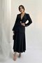 Women's Two-Piece Suit Stylish Button Detail Stand Collar Blazer Jacket Long Bell Skirt Set