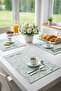 Green Retro Patterned Cotton Fabric Placemat - 30X40 cm Set of 6 - 3