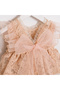 Romantic Baby Girl Romper with Bow on the Back, Lace and Bonnet - 2