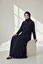 Women's Collar and Sleeve Embroidered Front Zippered Handles Thin Large Size Ferace