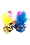    Colorful Feather Venice Party Mask Mixed Color 12 Pieces
