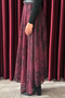 Burgundy Asymmetrical Model Floral Patterned Chiffon Skirt - 0612 - 2