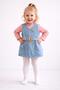 Baby Girl/Child Double-Breasted Wooden Button Detailed Belted Denim Jile Dress + Long Sleeve Badili 2-Piece Set Season