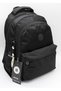 Black Color Satin Water Resistant Fabric Large Size Unisex Back Travel School Bag / 1601 - 3