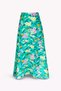 Women's Aqua Green Floral Patterned Long Viscose Skirt