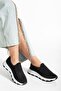 Comfystride Women's Black Rhinestone Knit Socks Sneakers - 2