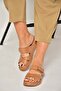 Y555532503 Tan Genuine Leather Women's Slippers - 3